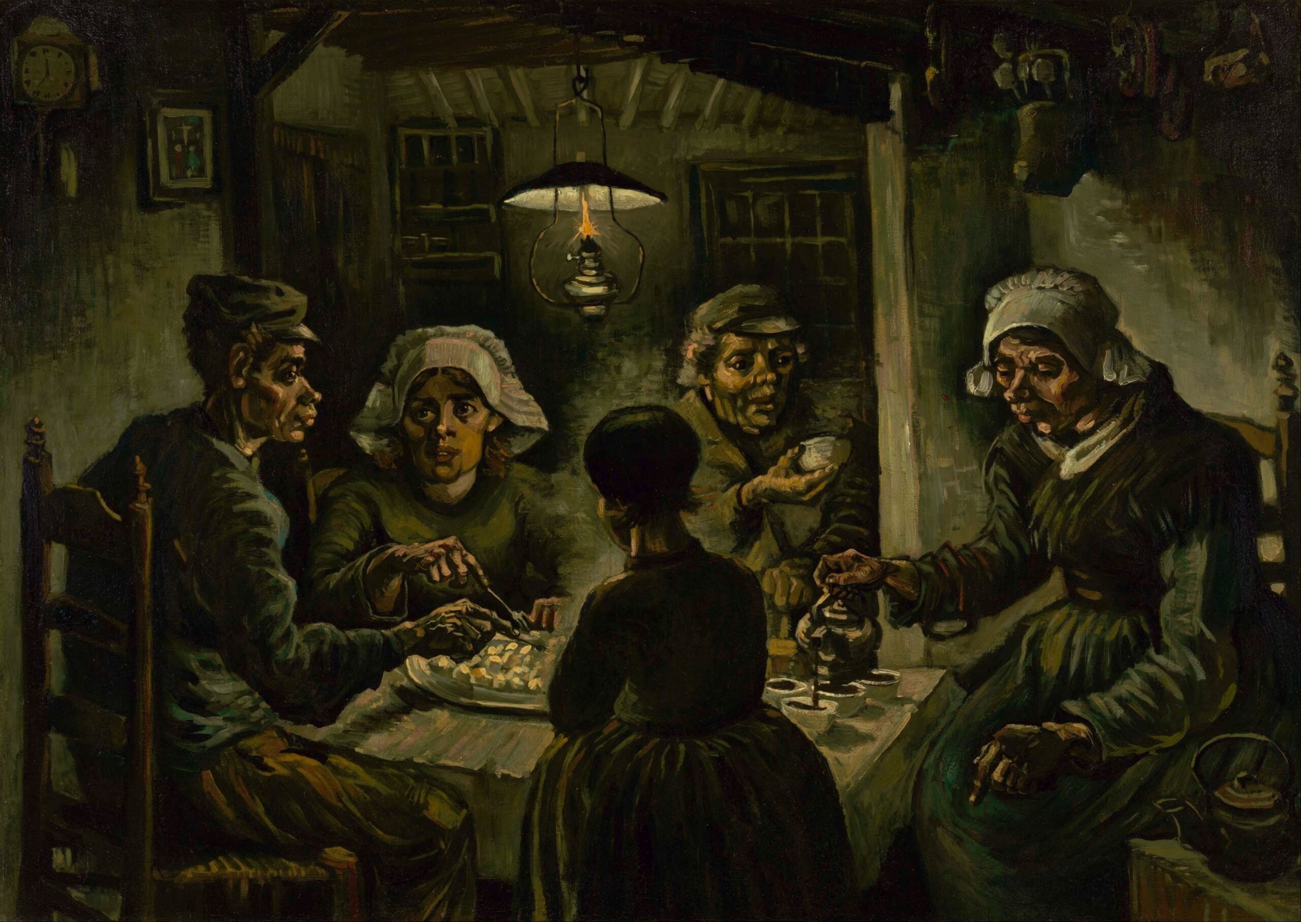 VAN GOGH, “I MANGIATORI DI PATATE”  E UN MESSAGGIO IN CODICE:  GESTA DEL LAVORO   [DA PAINTING A RACCONTO;  IMMAGINE IN EVIDENZA:  “DE AARDAPPELETERS”, DI VINCENT VAN GOGH]