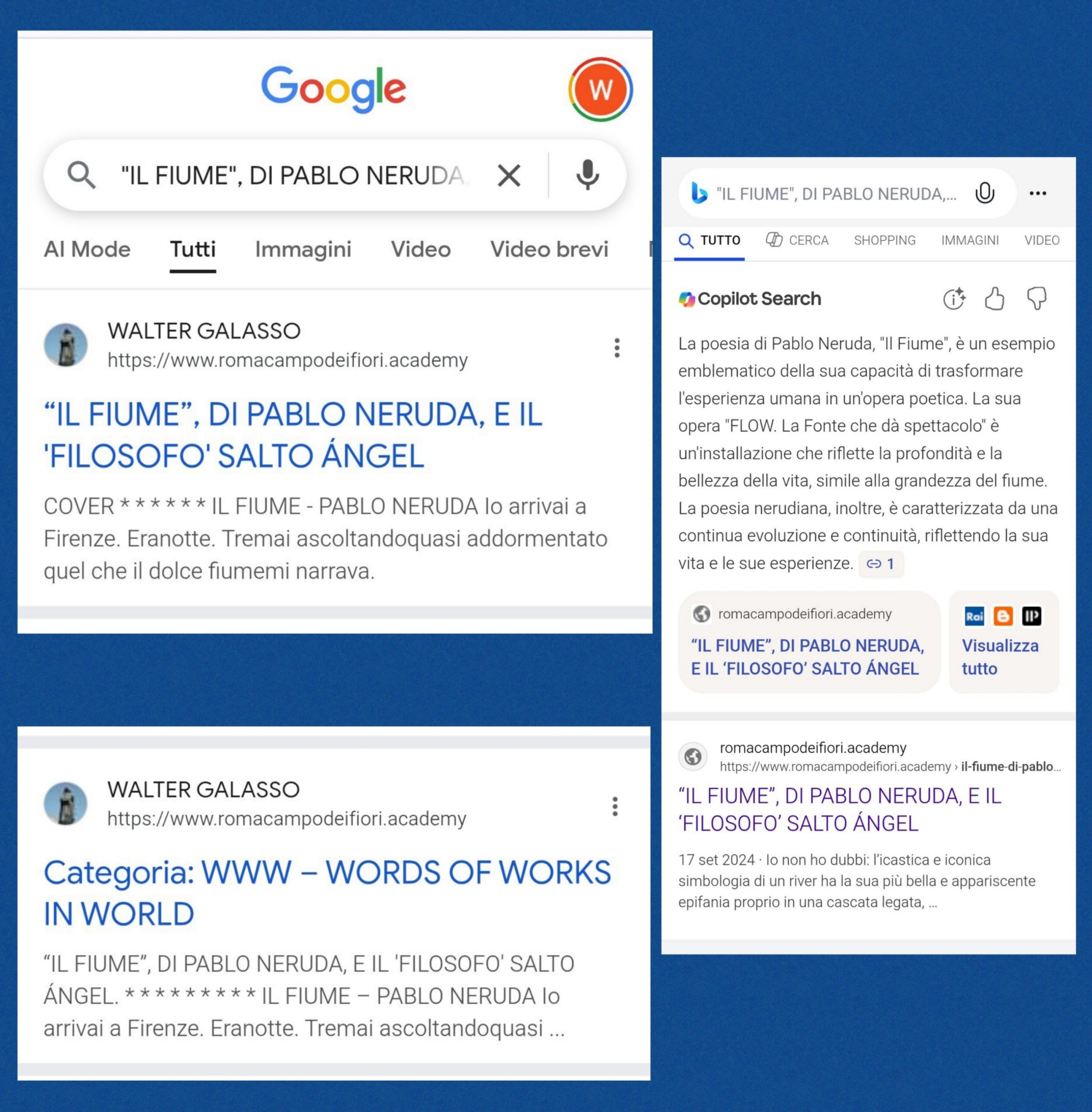 “IL FIUME”, DI PABLO NERUDA, E IL ‘FILOSOFO’  SALTO ÁNGEL   [SU  GOOGLE  E SU&nbsp; MICROSOFT BING;  SECONDA EDIZIONE ACCRESCIUTA;  SAGGISTICA]