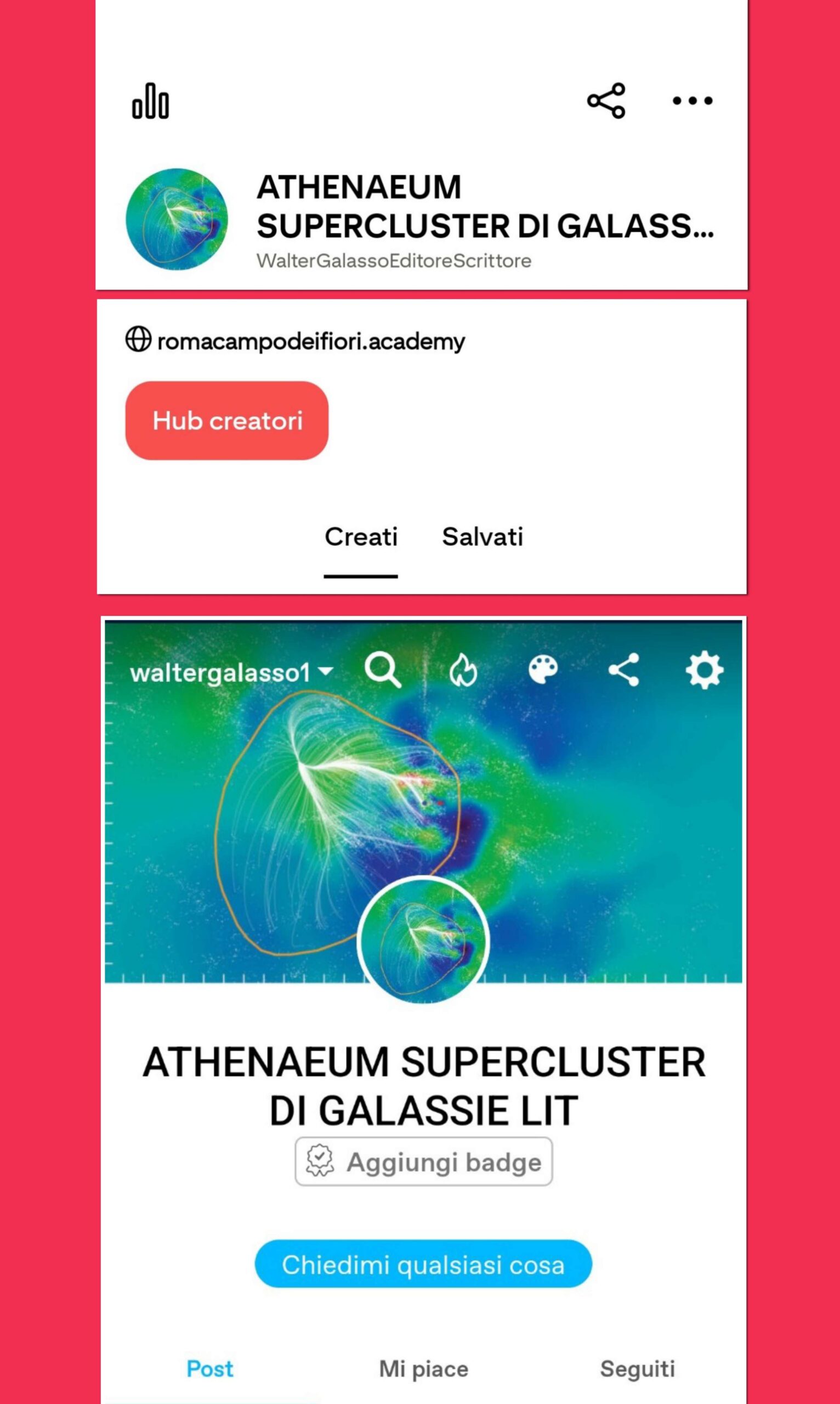 ATHENAEUM SUPERCLUSTER DI GALASSIE LIT, ACCOUNTS PINTEREST, TUMBLR&nbsp;&nbsp; [LINKS]