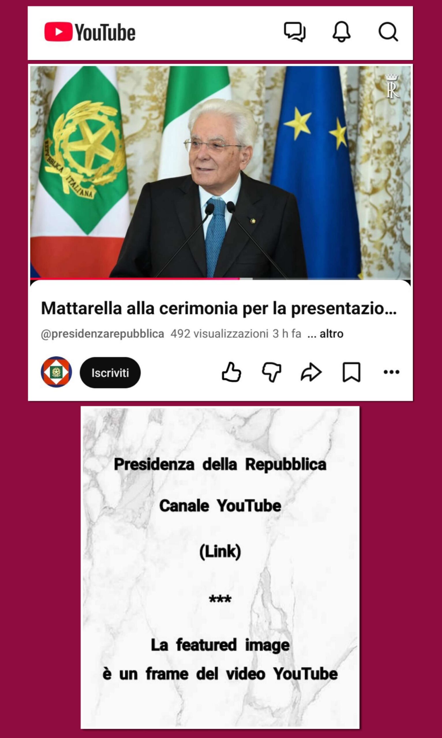 PREMIO “LE MASCHERE DEL TEATRO ITALIANO”. FINALISTI E GIURIA IN UDIENZA DAL PRESIDENTE DELLA REPUBBLICA&nbsp;&nbsp; [Video YouTube, link]