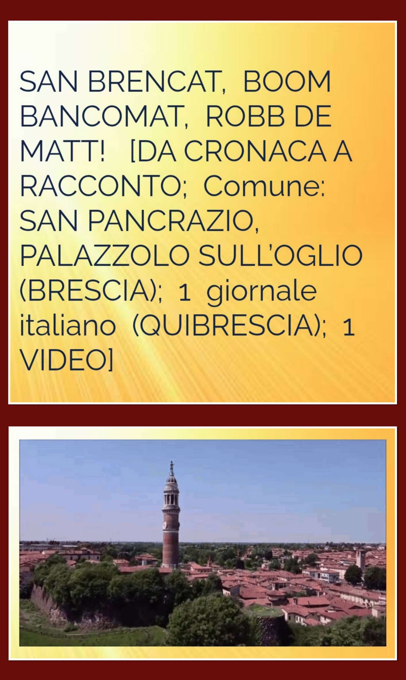“SAN BRENCAT,  BOOM BANCOMAT,  ROBB DE MATT!”, RACCONTO, SU PERPLEXITY 